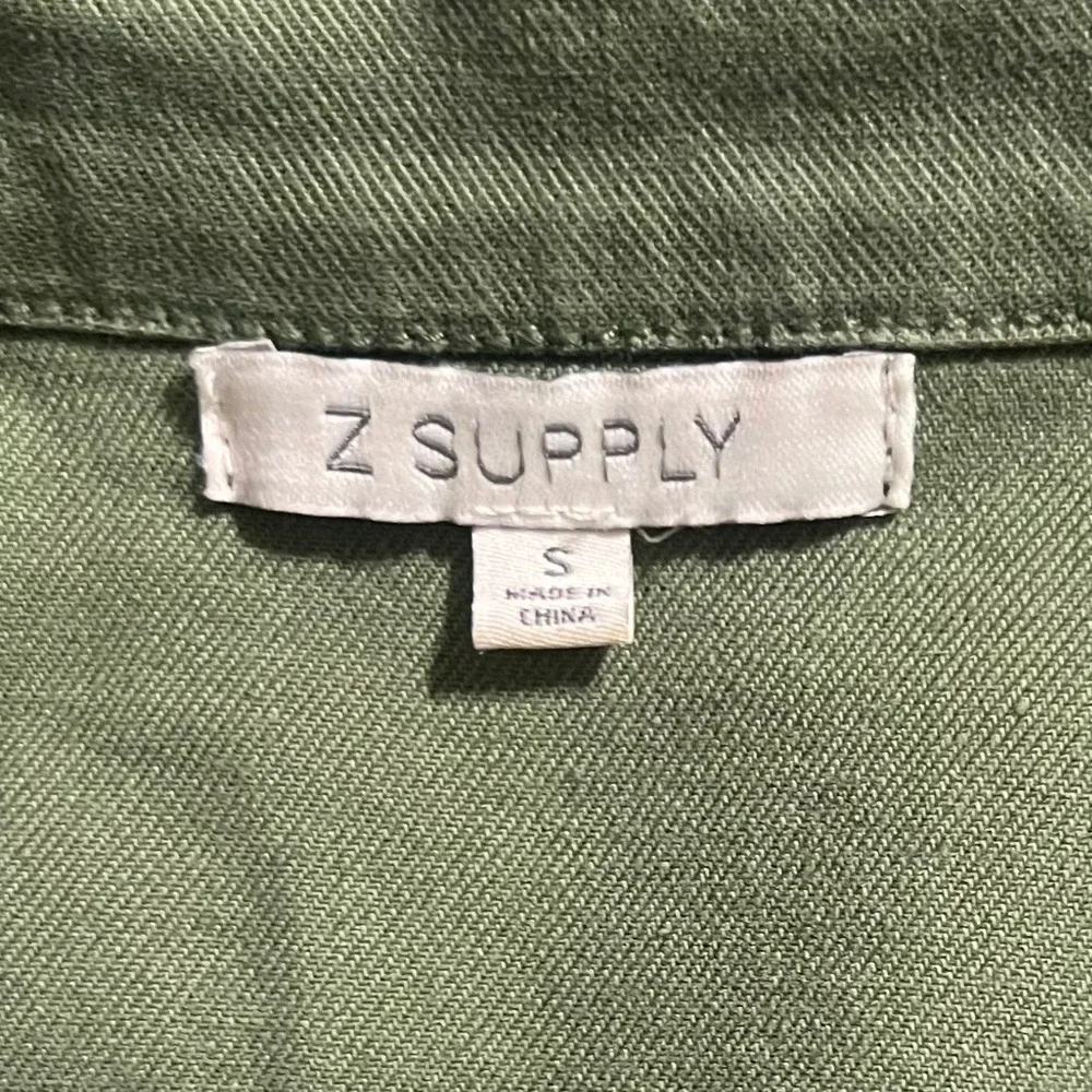 Z Supply Olive Utility Cotton Jumpsuit